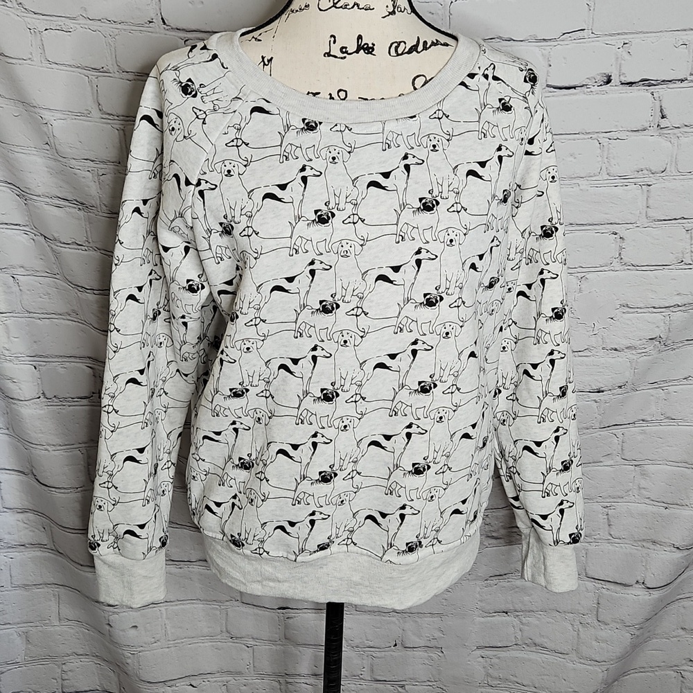 L.A. Soul Allover Dog Print Sweatshirt Size Large